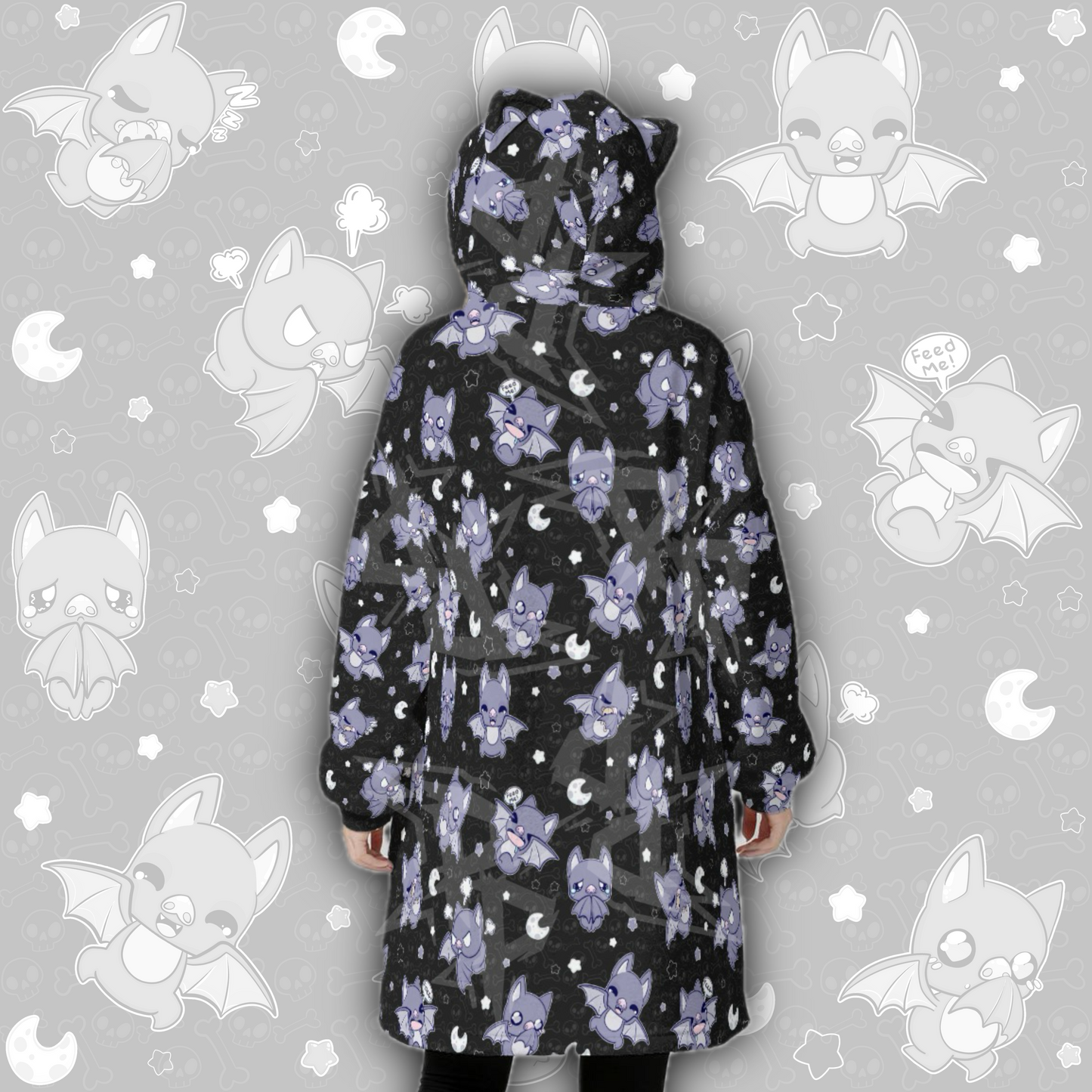 Communication Bats Hooded Blanket