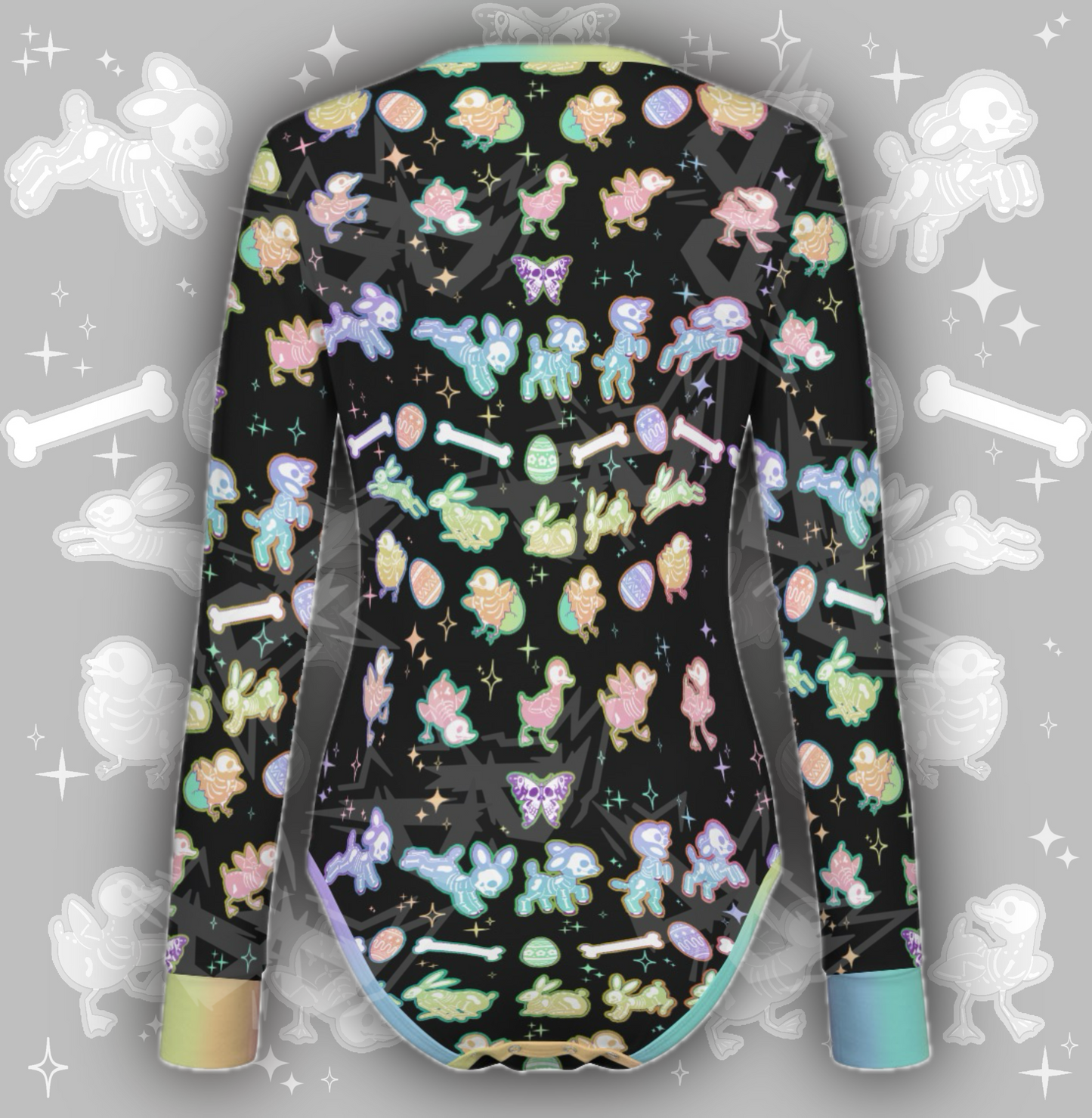 Pastel Parade L/S Onesie | Black