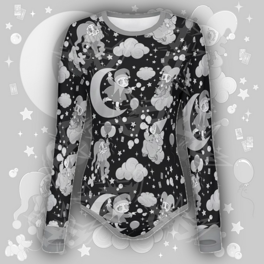 Cosmic Clowns L/S Onesie | Grey
