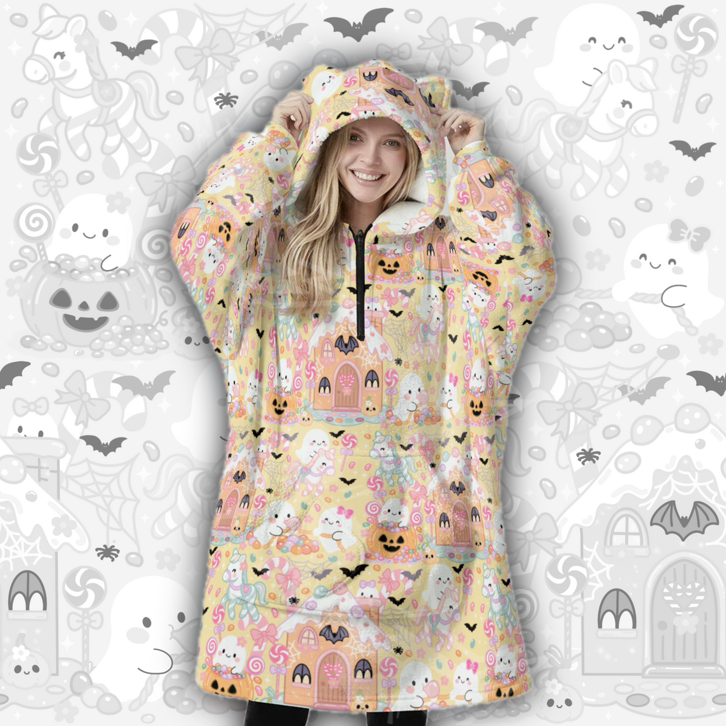 Spooky Candyland Hooded Blanket