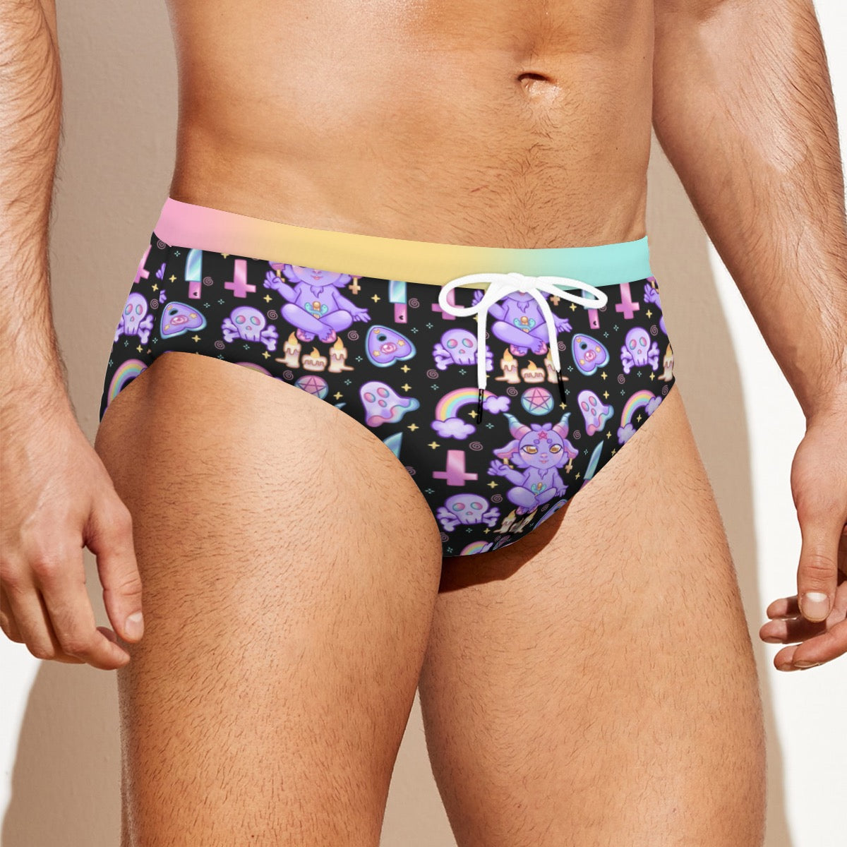 Pastel Baphomet Swim Trunks