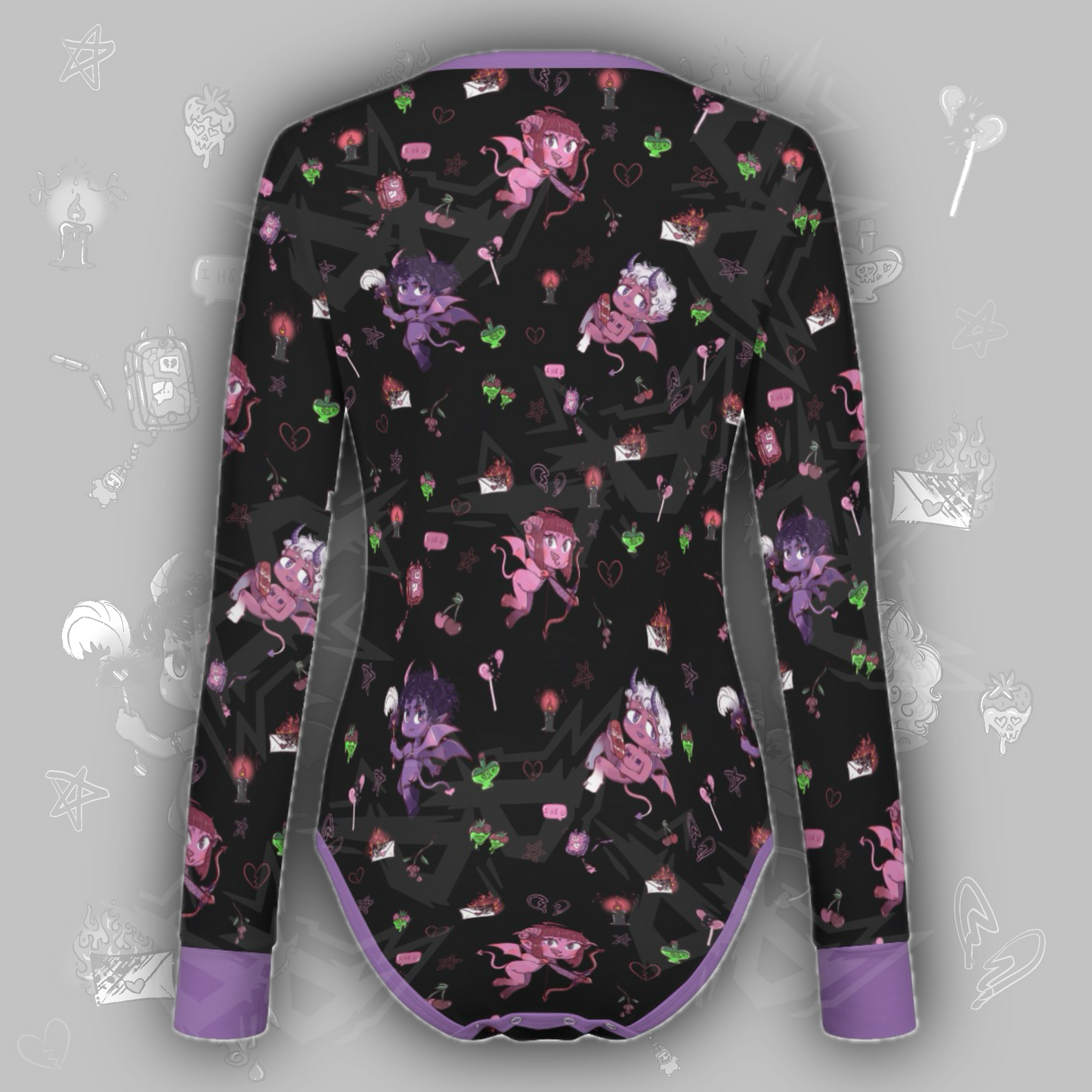 Domme Devils L/S Onesie | Black