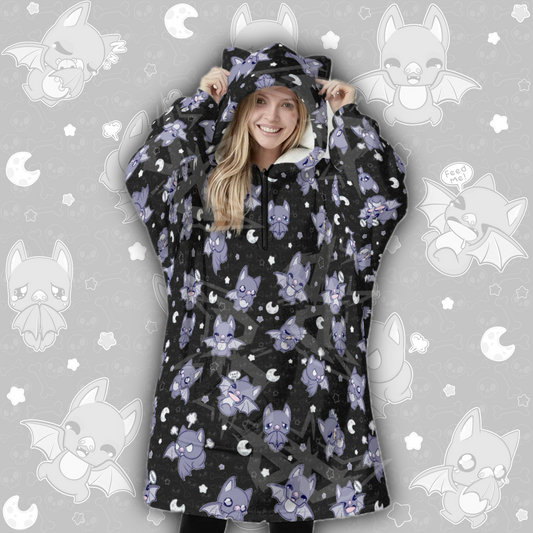 Communication Bats Hooded Blanket