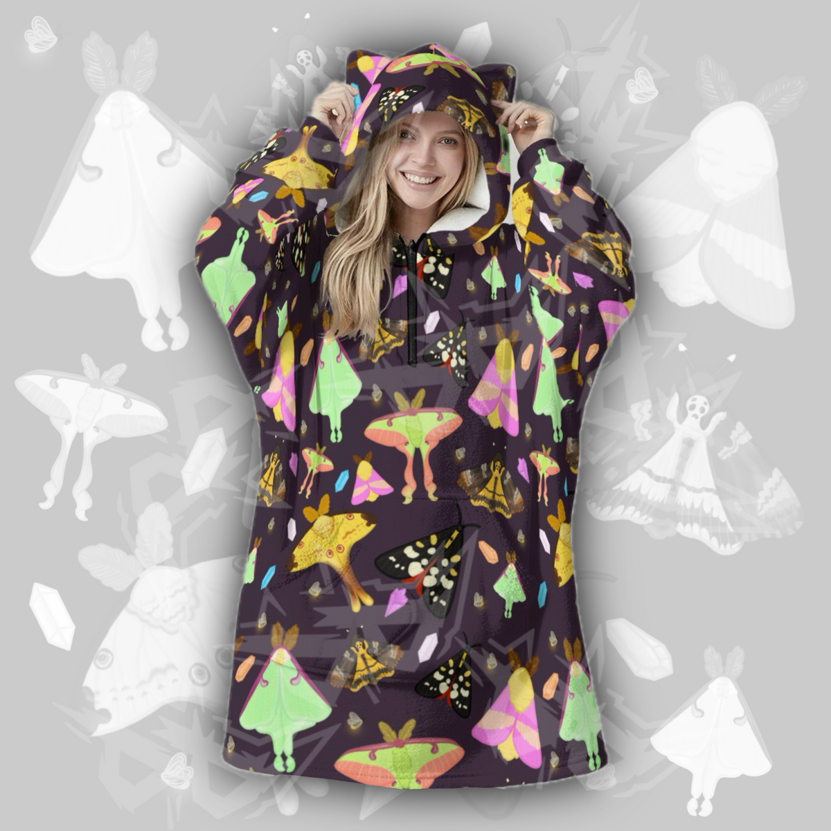 Moth Magic Hooded Blanket