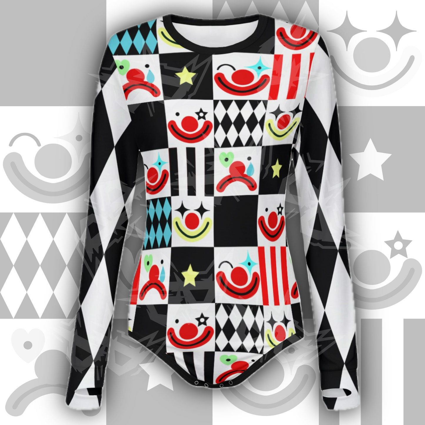 Primary Clowns L/S Onesie