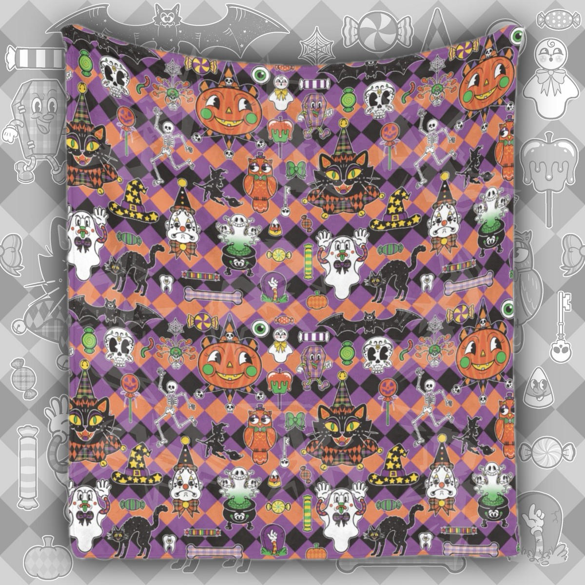 Vintage Halloween Blanket