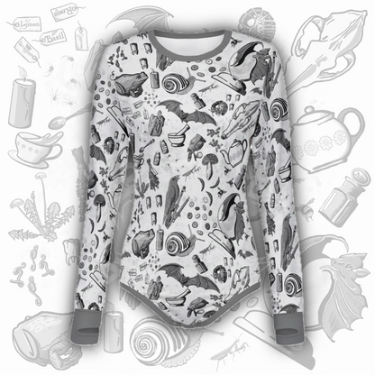 The Apothecary’s Attic L/S Onesie | Greyscale