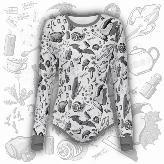 The Apothecary’s Attic L/S Onesie | Greyscale