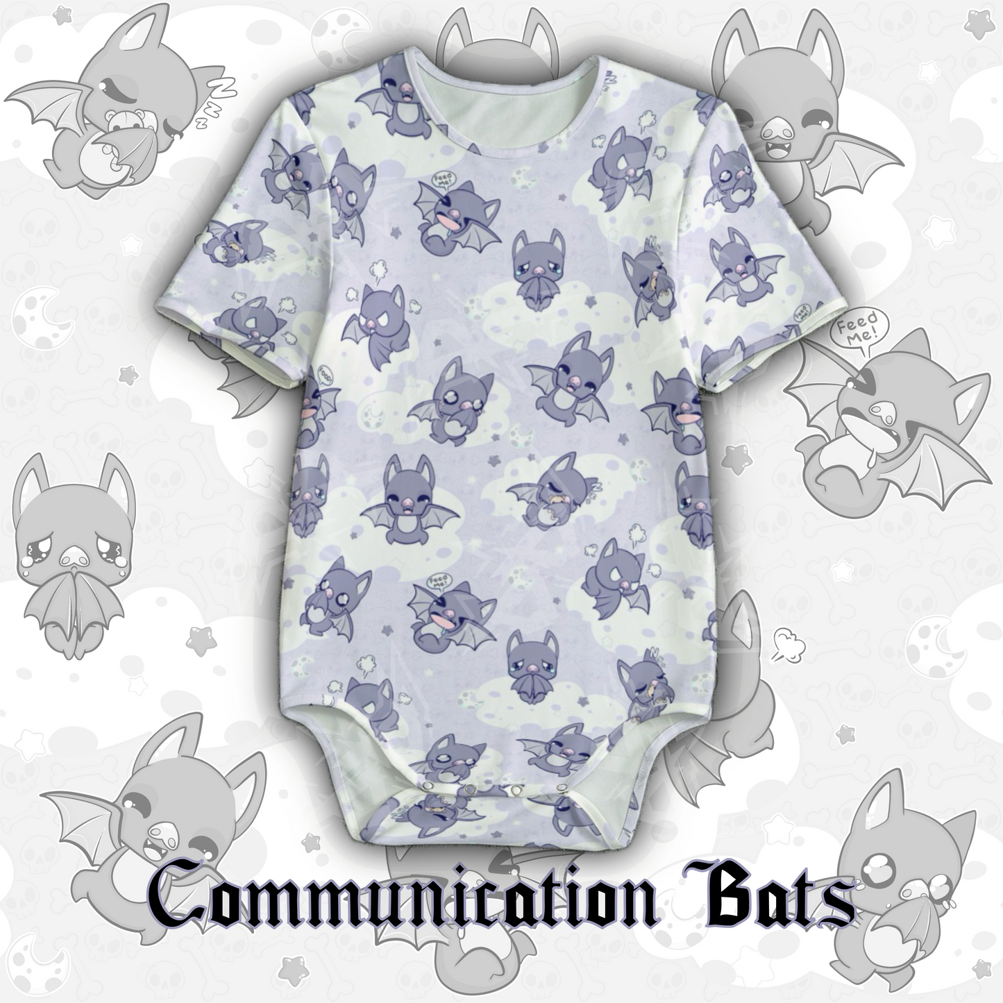 Communication Bats Onesie | Light