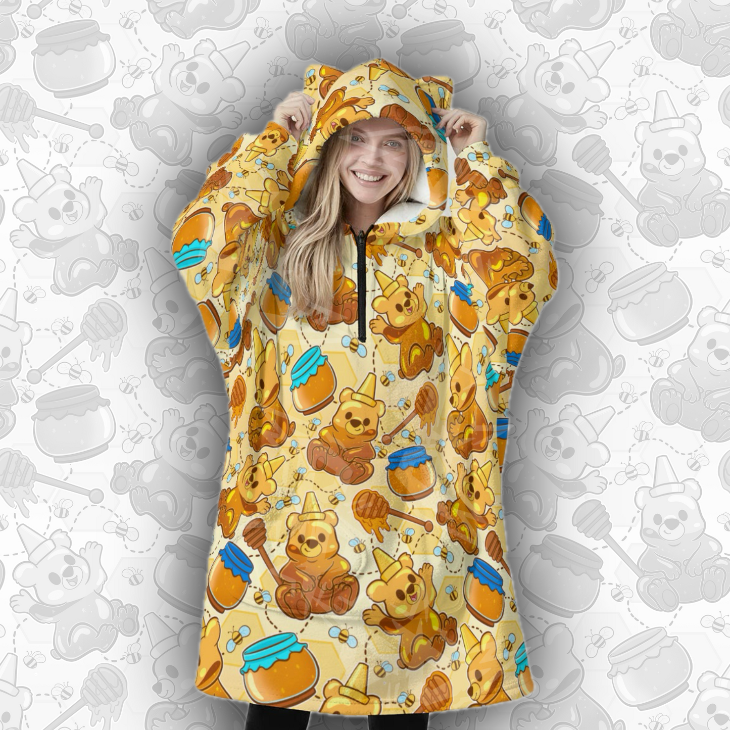 Honey Bears Hooded Blanket