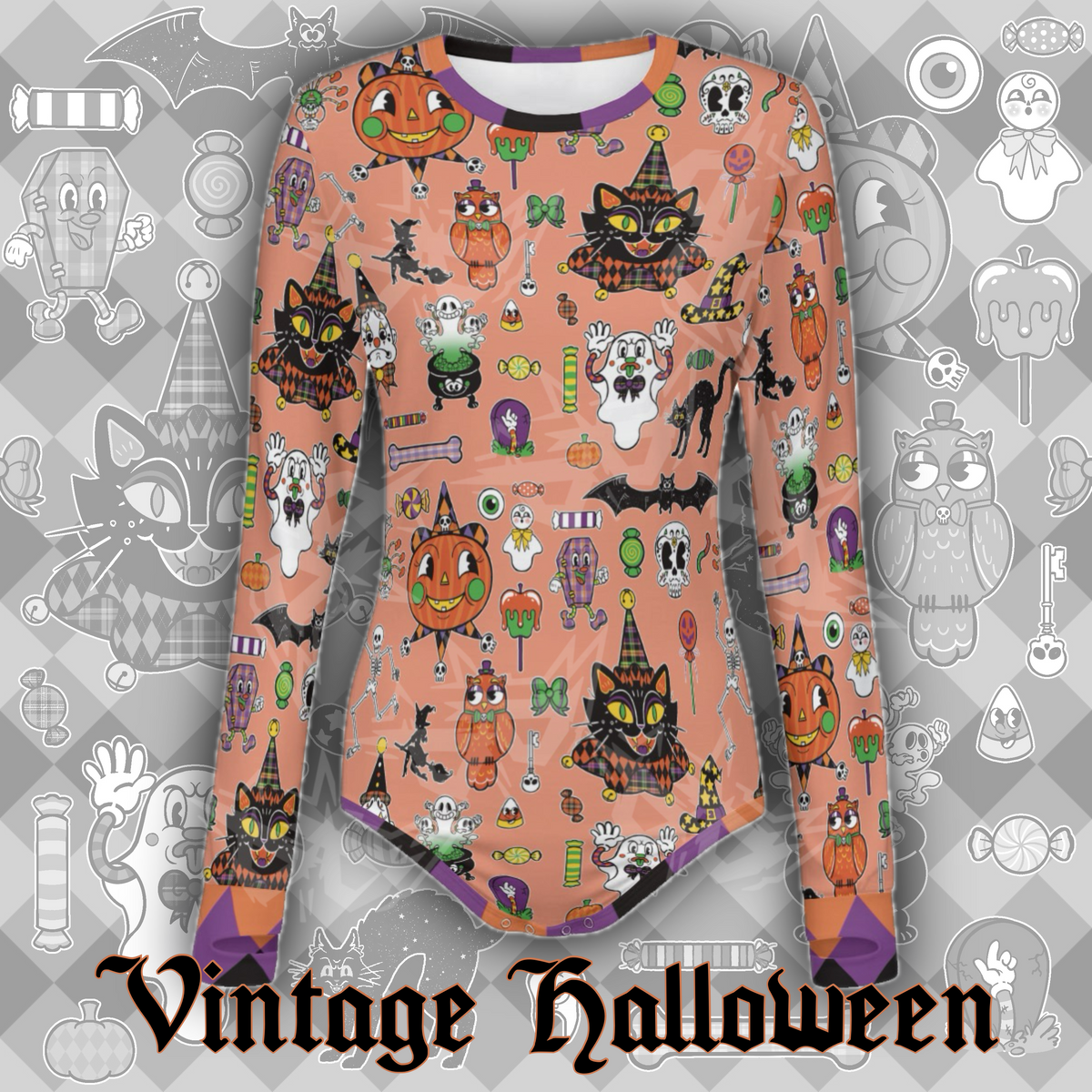 Vintage Halloween L/S Onesie