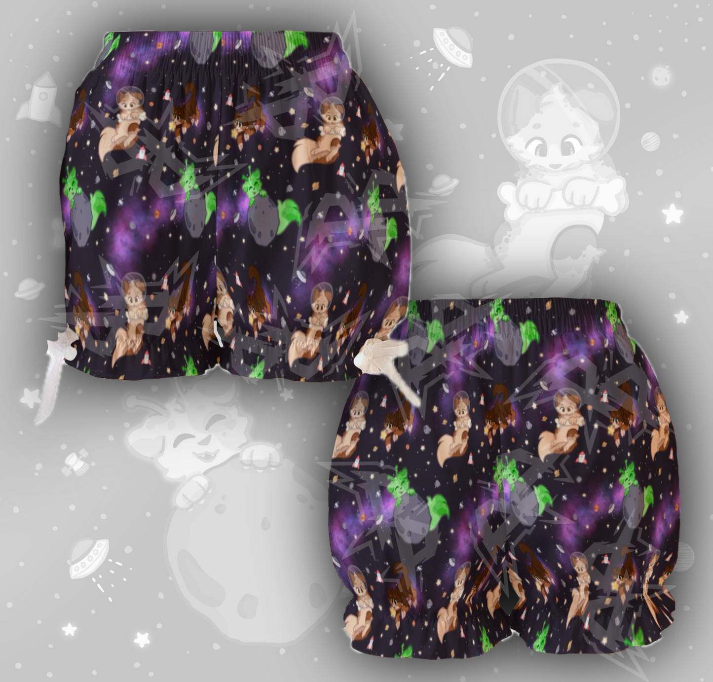 Puppies in Space Bloomers Shorts