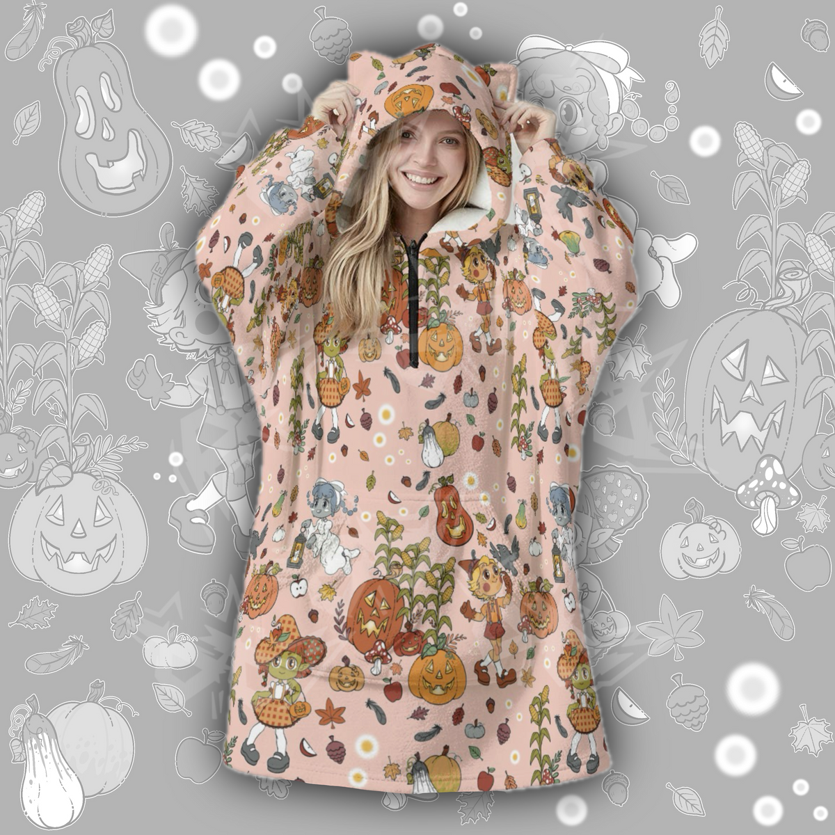 Haunted Harvest Hooded Blanket