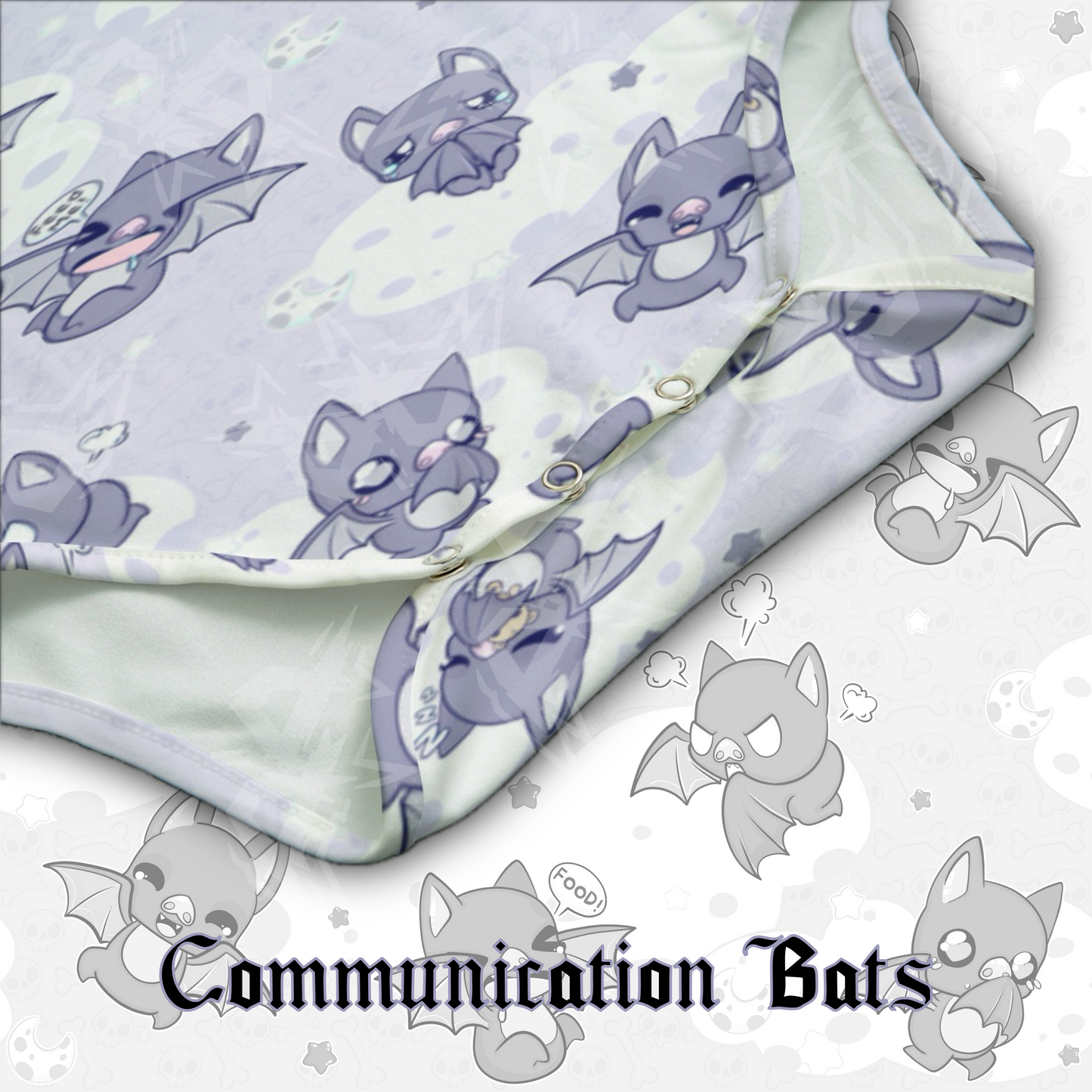 Communication Bats Onesie | Light