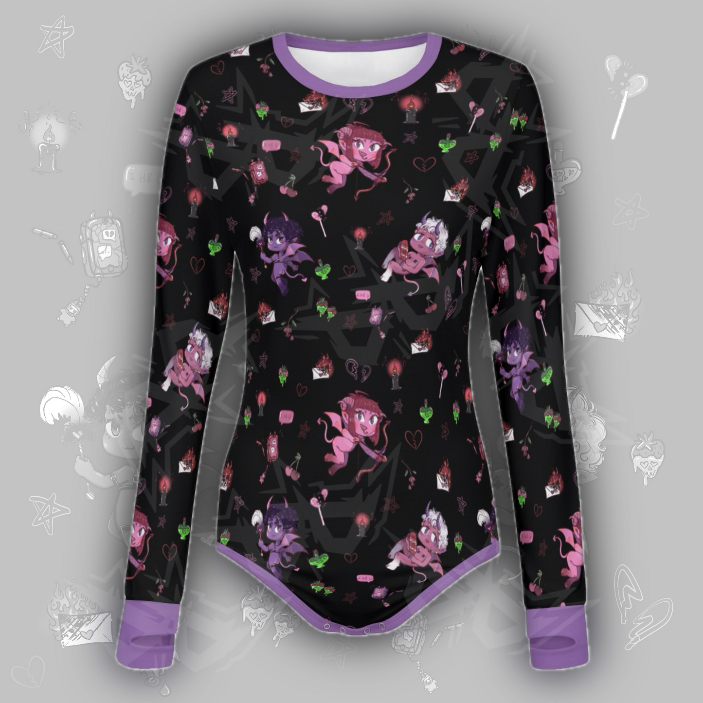 Domme Devils L/S Onesie | Black