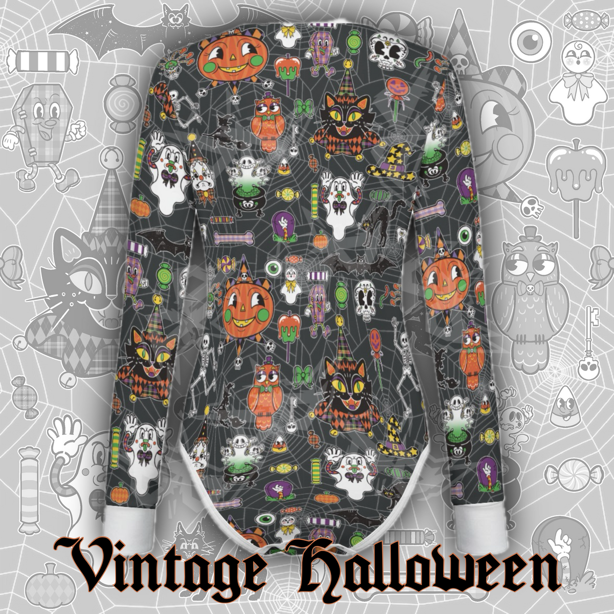 Vintage Halloween L/S Onesie