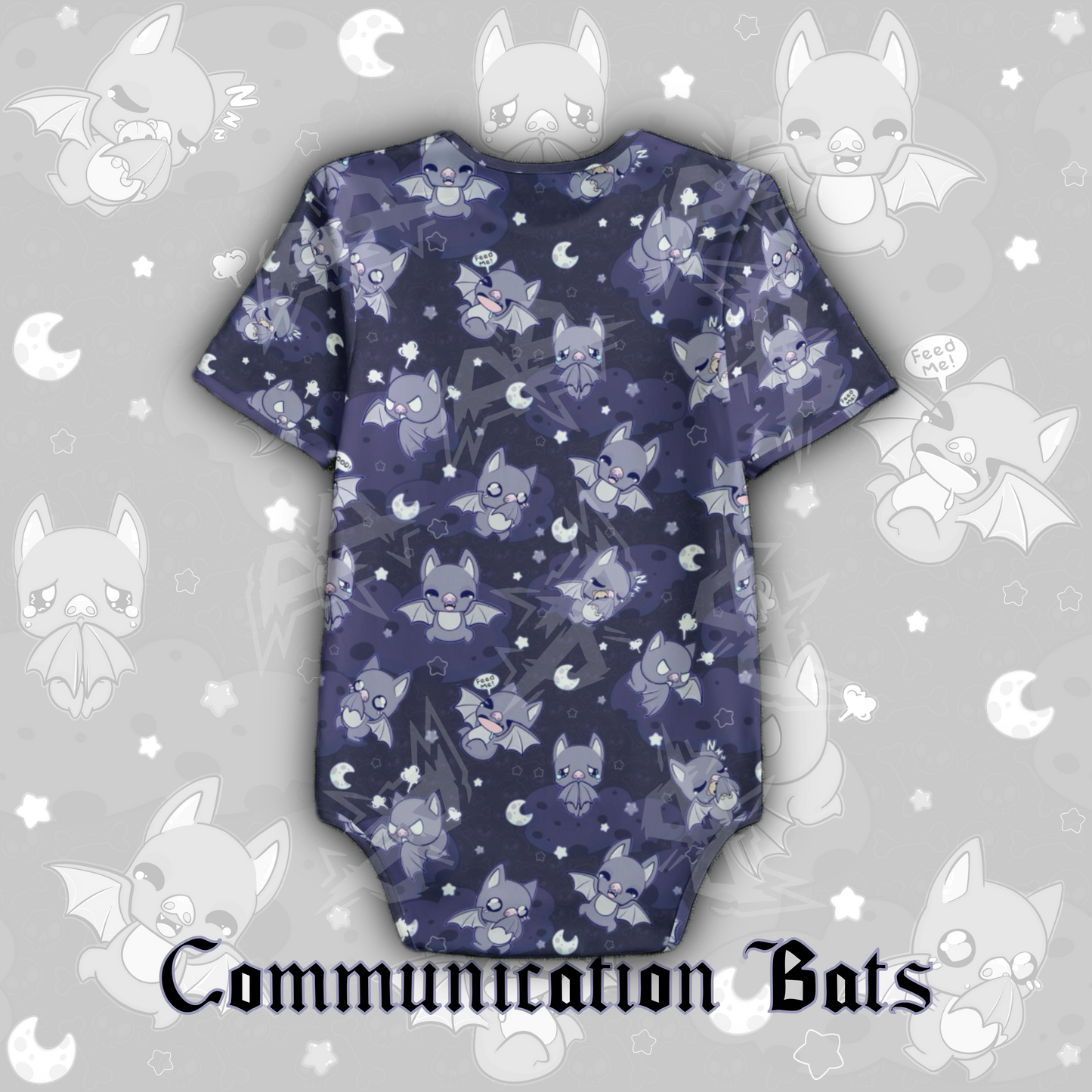 Communication Bats Onesie | Navy