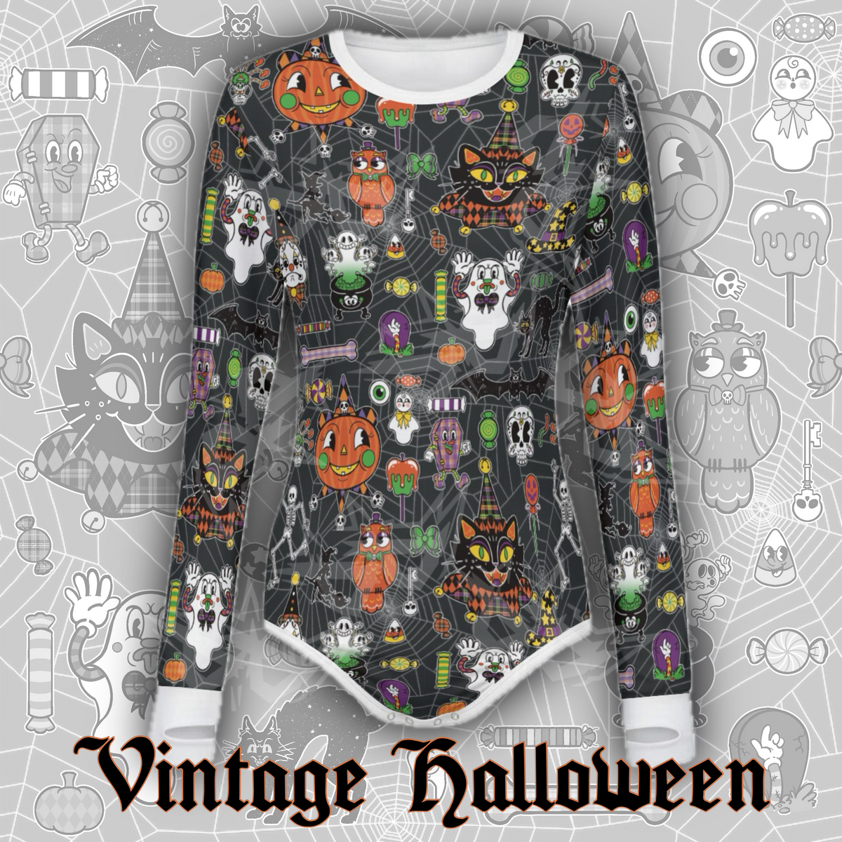 Vintage Halloween L/S Onesie